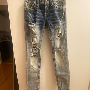 Rock Revival Distressed Blue Skinny Jeans